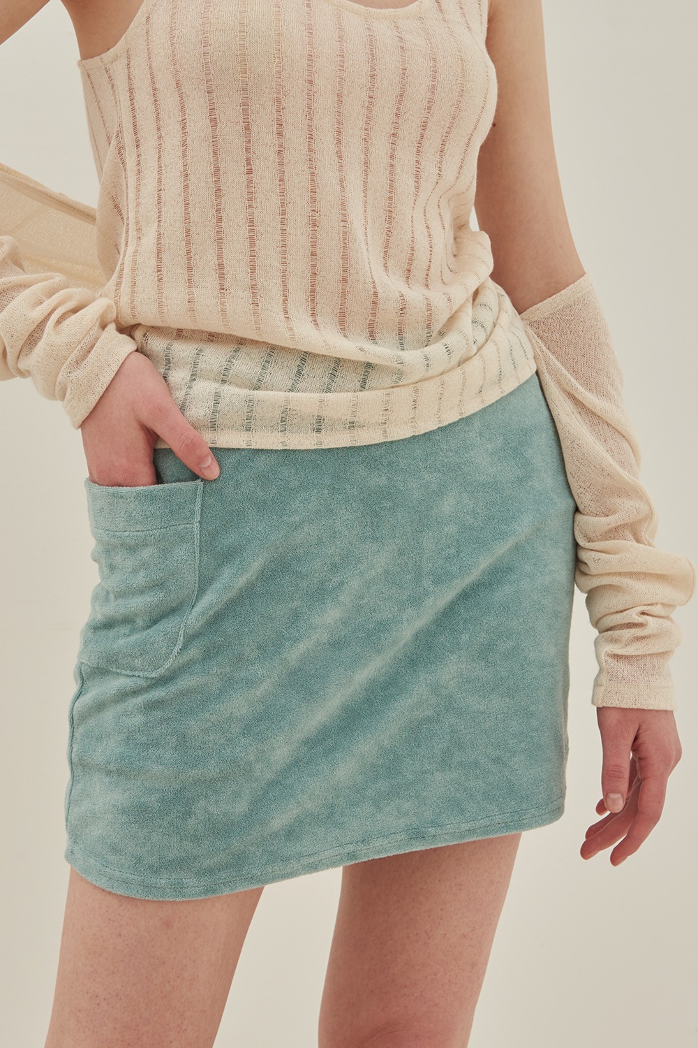 Terry Pants Skirt Mint