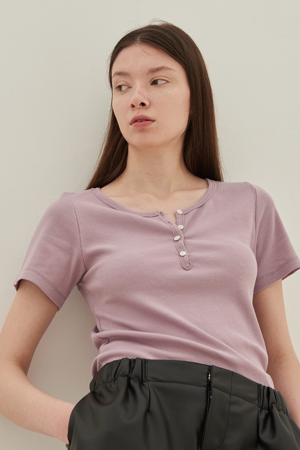 4-Button T-shirt Purple