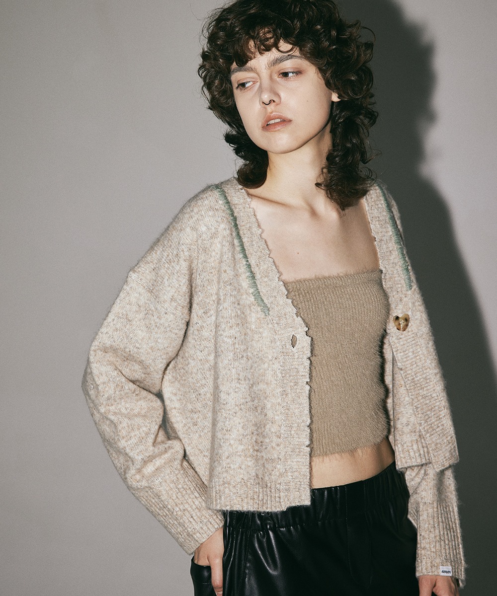 Point Detail Cardigan Oatmeal