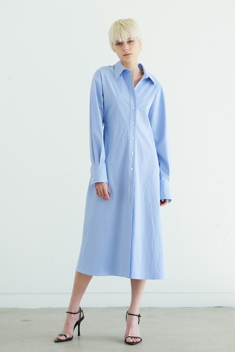 [예약배송3/27]Silhouette Shirt Dress Blue