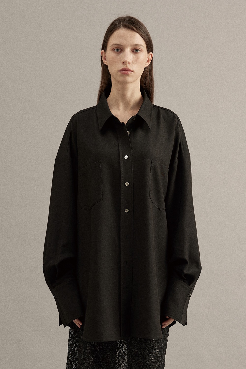 [예약배송10/17]Over size Shirt Black